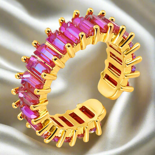 18k gold plated zirconia stone ring
