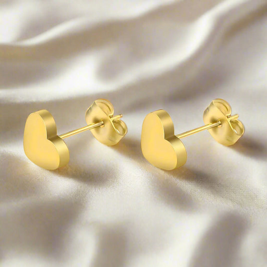 Gold-plated earrings perfect for exercising and sunbathing, no tarnish"