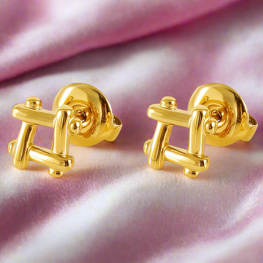 gold plated stud earrings