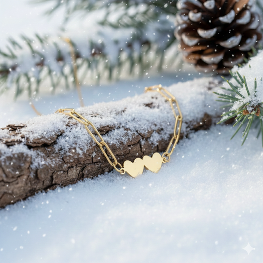 Twin Hearts Link Bracelet