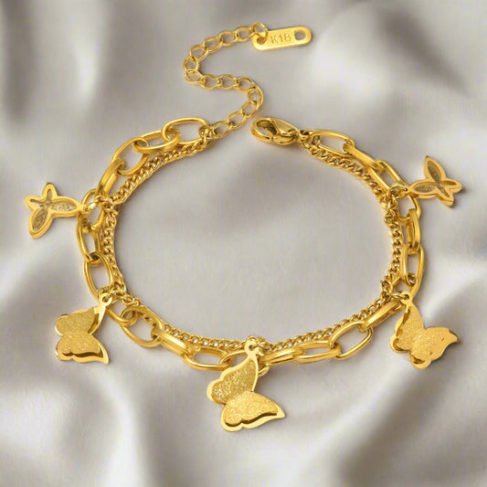 dvassa butterfly gold plated charm bracelet