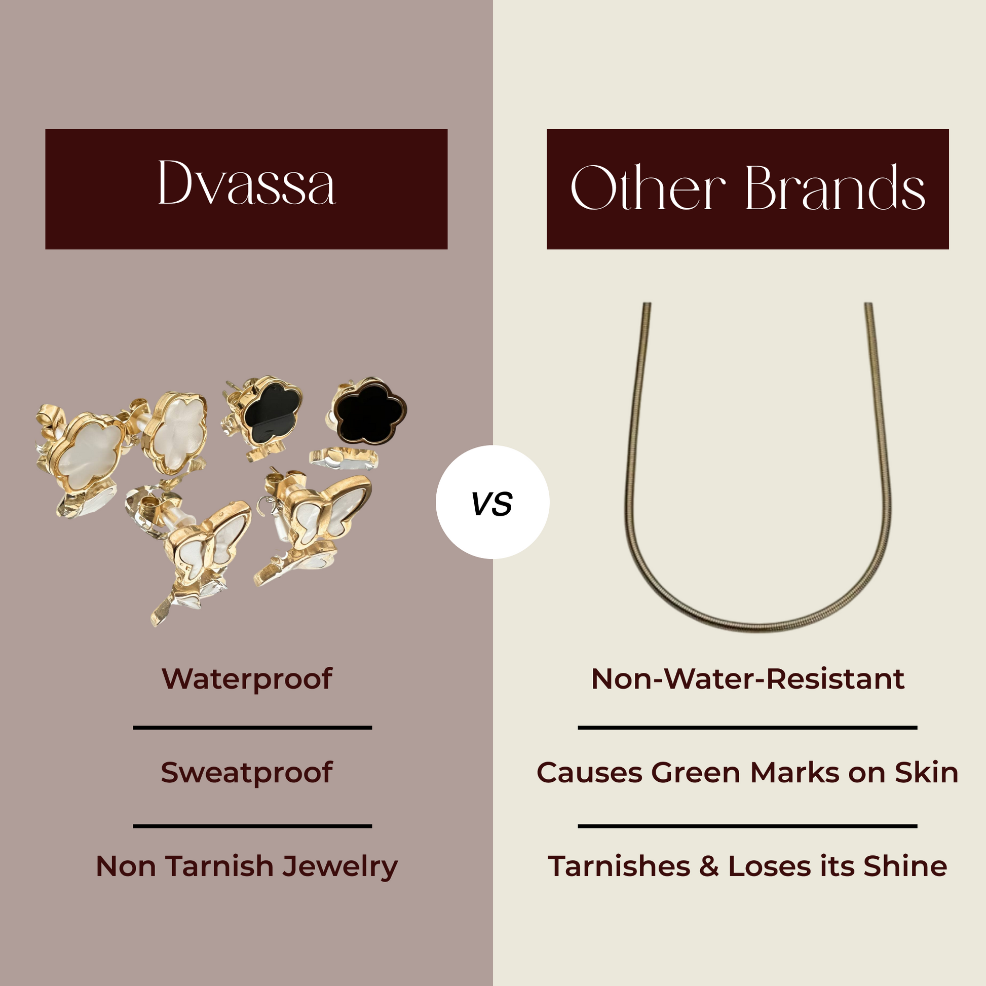 dvassa waterproof jewelry being anti tarnish costume accessory