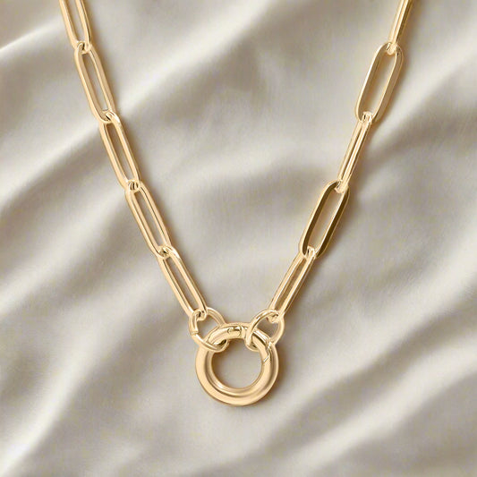 charm keeper in a paperclip chain- dvassa jewelry
