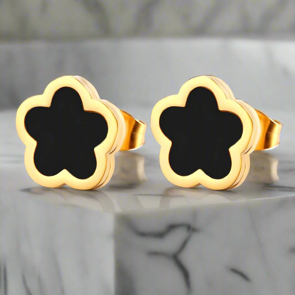 18k Gold plated flower earrings 